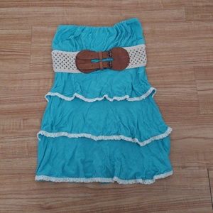 Strapless Flowy Shirt with belt accessory